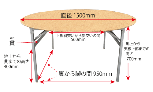 丸テーブル1500
