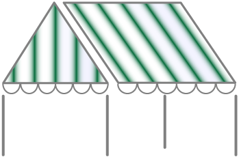 テント用天幕緑白ストライプ